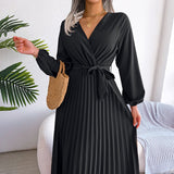 Fongt 2024 Women's Ins Fashion Elegant Long Temperament V-Neck Beach High-Waisted