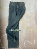 Women's Blue Jeans Wide Leg Pants High Waist Baggy Vintage Straight Denim Pants Casual Street Hip Hop Fashion Mom Denim