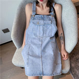Women Retro Denim Summer Suspender Loose Oversize Overall Female Casual Stylish Solid All-match Preppy Ulzzang