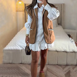 Fongt 2023 New Retro Wool Loose Temperament Fashion Show Thin Vest Coat Female-Outfit