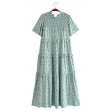 Fongt Women's New Cotton-Print T-Shirt With Loose Cake Dress 8744