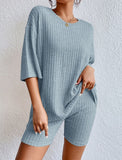 Fongt 2025 Fashion Casual Spring Round-Neck Loose Women's Shorts Set