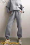 Tracksuits Women Casual Solid Warm Suits Hoodies Sweatpants Autumn Winter Pullover Sweatshirts Pants 2 Piece