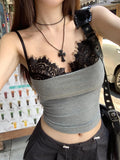 Fongt Kong Style Lace Splicing Sling Vest Summer Design Sexy Niche Pure Hottie Coat
