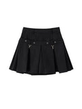 Dark Sexy Gothic Mini Skirts Black Grunge Punk Style Pleated High Waist Women Skirt With Rivet Patchwork Fashion
