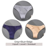 Brazilian Panties Cotton Women Underwear Ladies Solid Color T-back Underpants Sexy Low-rise Panty