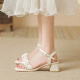 Fongt New 2023 Summer Thick Heel Sandals For Women To Wear A Soft Bottom With A Fairy