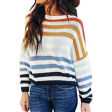 Fongt Striped Tendered Sweater Female Autumn 2025 Winter Student Blouse Burst Knitted Shirt