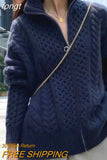 And Winter New Thick Turtleneck Knitted Cardigan Women's Loose Wool Sweater Cardigan Soft Female Jacket Top