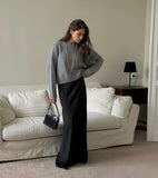Fongt Autumn And Winter Hot Sale Thick Short Round Neck Solid Color Sweater Bum Basic Women's Clothing