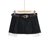 Fongt New Babes Work Dress Short Skirt Fashion Academy Hairy 100-Folded Skirt Sexy A-Shaped Skirt