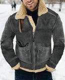 Fongt New Fur One Men's Coat Thick Lamb Hair Medium Long Imitation Leather Jacket Seven Color Eight Yards
