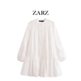Fongt Homemade New Women's Classic Lace Round-Neck Long-Sleeved Dress 3897067