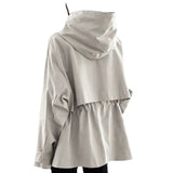 Fashion In The Long Trench Coat Female Show Thin British Wind Large Size Fat Waist Jacket Spring And Autumn Day Show High Temperament-Outfit