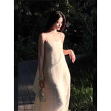 Fongt Atmosphere With A Fluttering Ribbon Dress Women's New Summer Languid Lady Dress