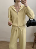 Fongt Sweater Set Women Loose Soft Jacket Sweater Cardigan + Wide Leg Pants Two Sets
