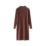 Fongt And Winter With Coat Sweater Dress Women Loose Fashion With Medium And Long Bottoming Over The Knee Knit Dress