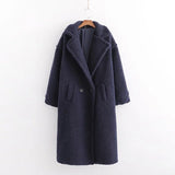 Notched Collar Hairy Shaggy Faux Fur Long Teddy Coat Ivory Woman Shearling Fluffy X-Long Jackets Keep Warm