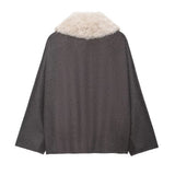 Fongt New Fashion Temperament Woman Made Fur Effect Necking Jacket 7522241