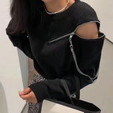 2021 New Autunm Winter Women Sweaters Pullovers Zipper Cutout Vintage Fashionable Knitted Elegant Wild Tops