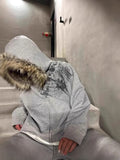 Fongt Hat Sweater Print Pattern Long-Sleeved Hoodie Hoodie Retro Coat Street Trendy Y2k