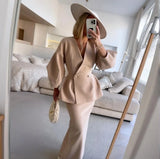 Fongt Women's Fashion Fashion Solid Color Button Bubble Sleeve Skirt Dress Set In Autumn 2025