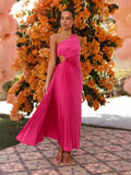 Fongt Spring And Summer Elegant Folding Dress Single Shoulder Waist Hollow Dress 88255-Outfit