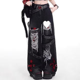 Fongt Girls Loosely Languidly And Slacken Jeans Children Punk Retro Waterwash Fashion Casual Trousers