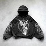 Fongt Wash Hooded Hoodie Hoodie Winter High Street Men And Women With The Same Shirt Top