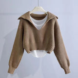 Fongt Fashion Sweater Set Women's New Deep V-Neck Collar Sweater Sling Vest Two-Piece Set In Autumn/Winter 2025
