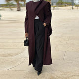 Fongt New Temperament Splicing Long Sleeve Single Row Buckle Long Loose Thin Senior Design Wind Coat Women's Autumn