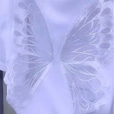 Solid Color T-shirt Stylish Butterfly Three-dimensional Decoration Female Summer Elegant V-Neck Sexy Backless Pullovers-Outfit