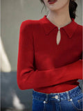 Mujer Invierno 2023 Autumn Winter Vintage Knitted Top Women Solid Basic Sweater Female Korean Long Sleeve Slim