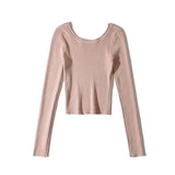 Women's Knitted Long Sleeve Solid Sweaters New Sexy Skinny Double O-neck Bottoming Knitwear 2021 Autumn Ladies Sexy Chic