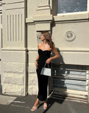 Knit Twisted Tube Midi Dress-Outfit