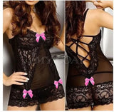 Women's Sexy Slimming Black Lace Home Pajamas Sex