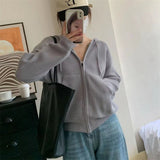 Fongt 2024 New Hoodie Loose Korean Knit Top-Outfit