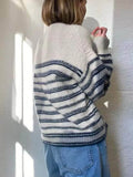 Women Basic Striped Sweaters O-neck Long Sleeve Cashmere Knitted Jumpers Female 2022 Autumn Winter Simple Lady Pullover