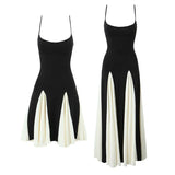 Fongt Low Breast Hanging Long Dress Spring 2025 Splicing Party Sexy Banquet
