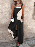 Fongt New Summer New Women's Printed Retro Jumpsuits Loose Sleeveless Design