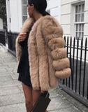 Fongt Women Warm And Fashionable Luxury Round Collar Showing Thin Open Shirt Long Sleeves Fashion Temperament Famous