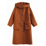 Double Breasted 100% Wool Coat Women Elegant Cashmere Long Winter Coat Female Oversized Vitnage Blend Jacket