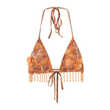 Fongt Fashion Sexy Holiday Women's Style With Bikini Skirt Espresso Two-Piece