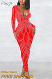 Sparkle Black Silver Rhinestones V Neck Sheer Jumpsuits Women Glitter Long Sleeve Mesh Crystal Romper Nightclub