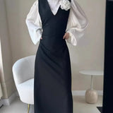 Fongt 2025 New Women's Fashion Fashion Two Long-Sleeved Dress