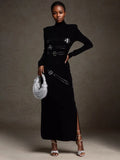 Australian Trendy Collar Long-Sleeved Dress 2025 Summer New High-End Splicing Tie Design Long