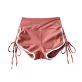 New Summer Style High-Waisted Shorts With Banged Edges And Tight Hips And Rope Straps For Sports Casual Pants-Outfit