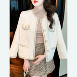 Fongt And Winter 2025 Short Scented Sleeker New Marinade Fashion Famous Jacket Temperament Knitted Sweater Top