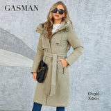 Winter Down Jacket Women Warm Long Classic zipper Lacing Design Pocket Hooded Slim Parkas Female Coat