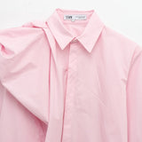 Fongt Homemade New Women's Series Shoulder Puffy Design Prefectural Shirt 2510259